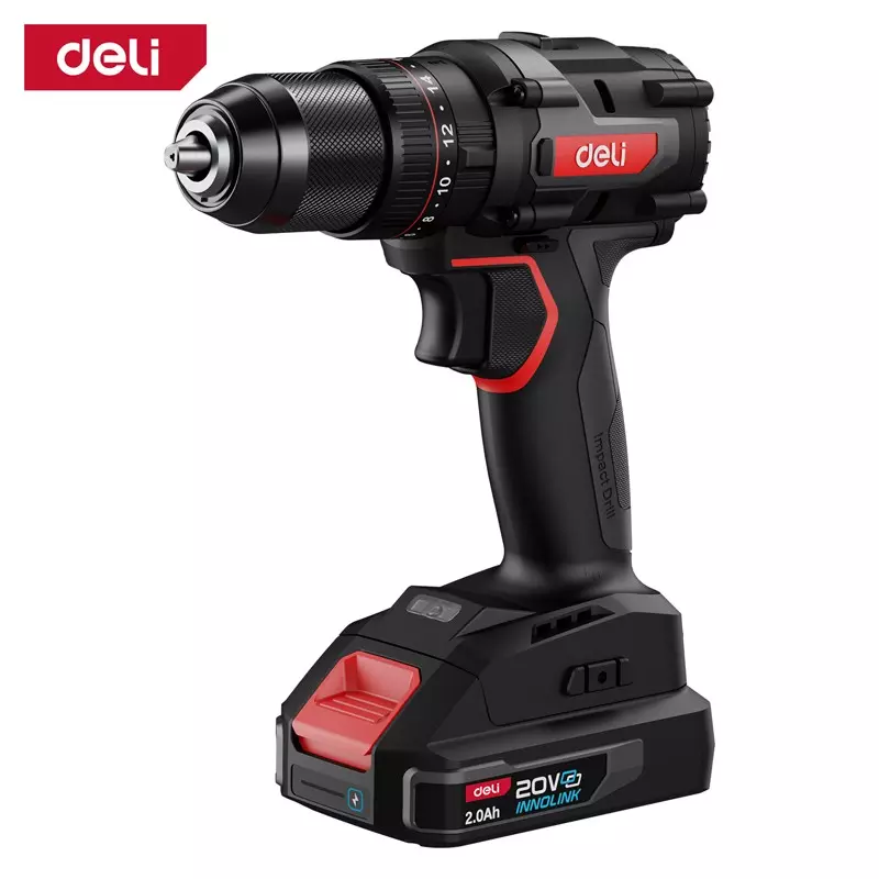 de-cz20-2d2.jpg Акумулаторен ударен винтоверт Deli DE-CZ20-2D2 - 50Nm 10мм 2x2Ah - Изображение 1