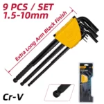 К-т 9бр. екстра дълги шестостенни ключове с топка 1.5 - 10 мм - Изображение 3