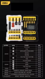 Комплект ударни битове Deli EDL251203 - 39 бр. - Изображение 2