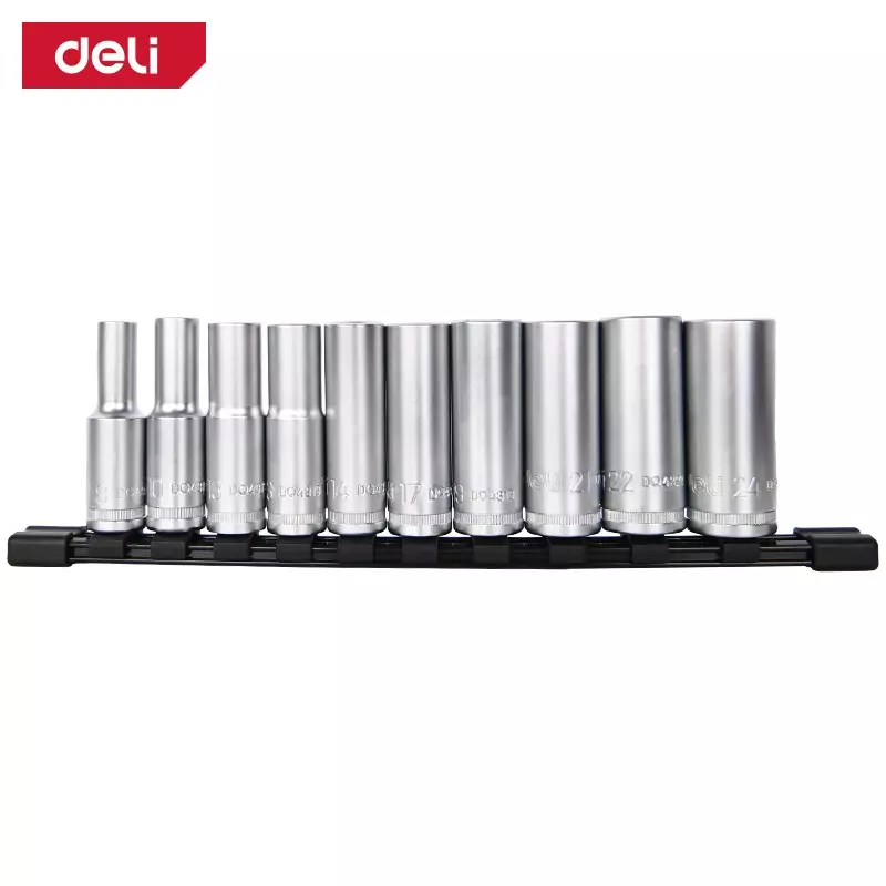 dq43010d.jpg К-т удължени вложки 1/2" 8 - 24 мм Deli EDQ43010D - Изображение 1