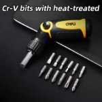 Отвертка с тресчотка с 12 Cr-V накрайника | Отвертки битове и комплекти