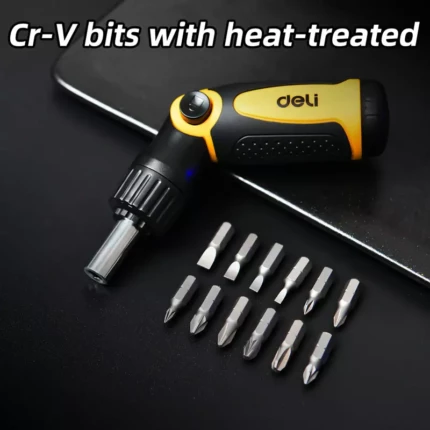 Отвертка с тресчотка с 12 Cr-V накрайника | Отвертки битове и комплекти