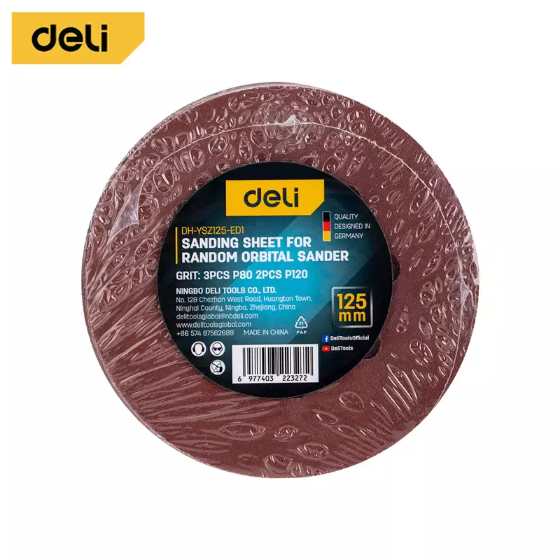 К-т шкурки за ексцентършлайф DH-YSZ125-ED1 (5 части, ø125 мм) | Ъглошлайфи и шлайф машини