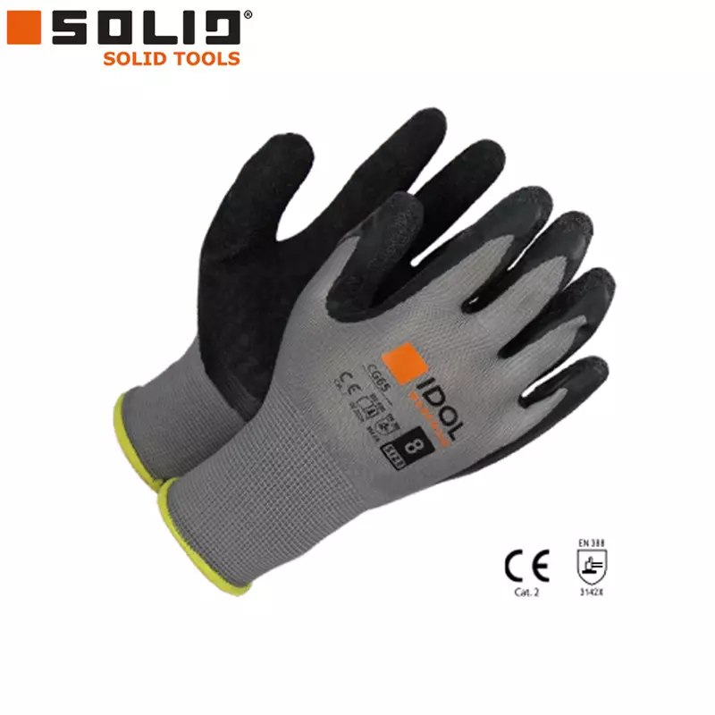 Професионални усилени работни ръкавици с грапав латекс Solid Tools IDOL CG65 (M-XXL) | Solid Tools Професионални усилени работни ръкавици с грапав латекс Solid Tools IDOL CG65 (M-XXL) | Работно облекло и средства за защита