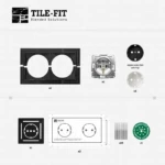 Electrical Socket скрит монтаж на двоен ел. контакт под плочка | Панти и аксесоари за скрит монтаж Tile-Fit